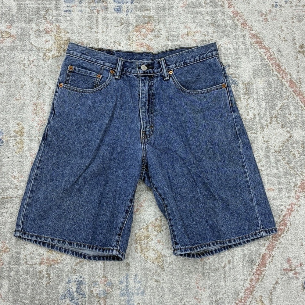 Vintage Levi's 550 Relaxed Fit Denim Shorts Jorts Men's Size W33 Medium Wash Y2K